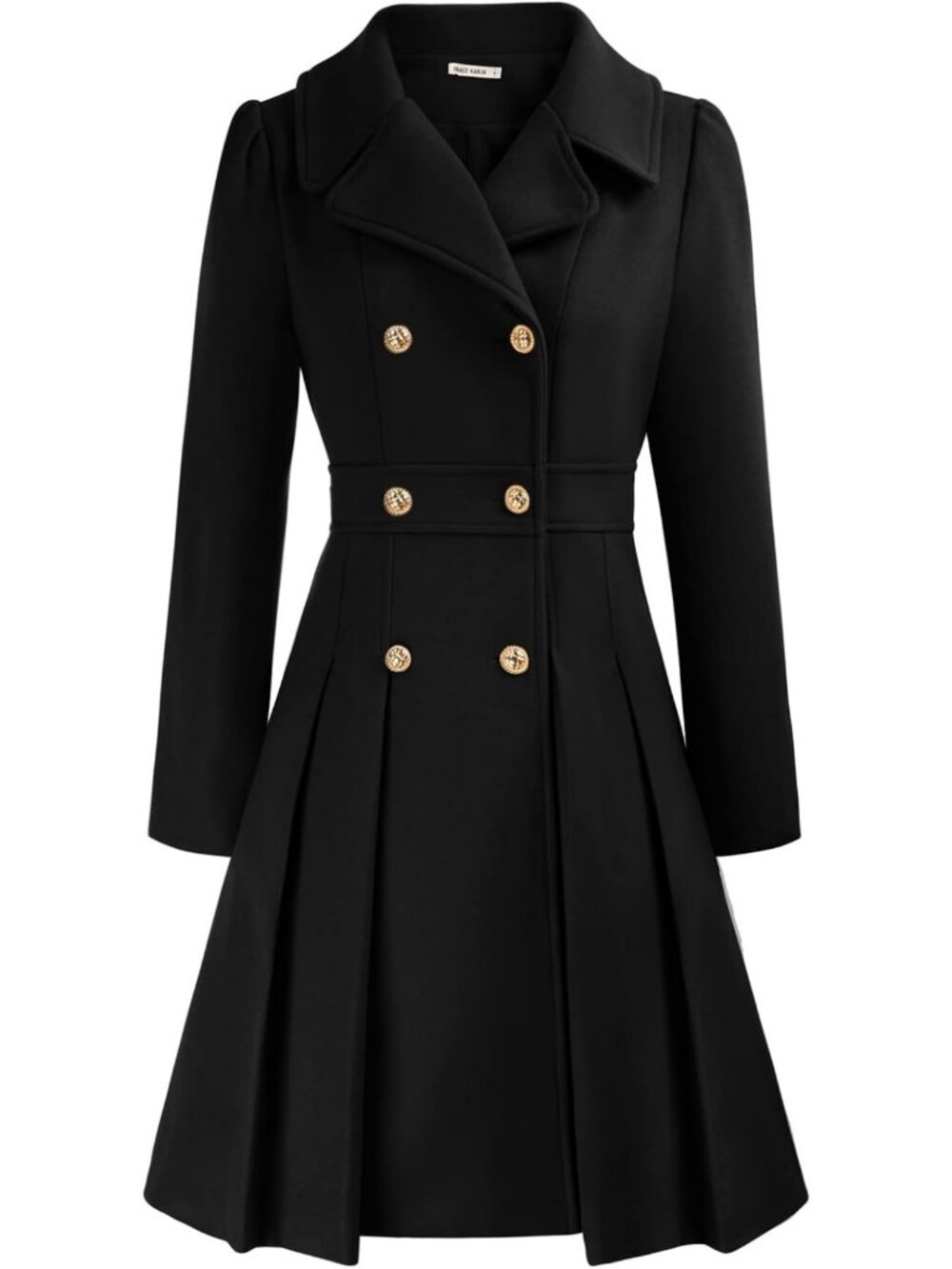 Chic Women's Double Breasted Trench Coat with Pockets, A-Line Pea Coat (S-2XL)